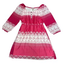 Arizona Jeans Dress Large Pink White Mini Off Shoulder Polyester Colorful - £10.74 GBP