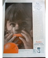 Sunkist Feed Your Baby Fresh California Orange Juice Magazine Advertisin... - $129.74 MXN