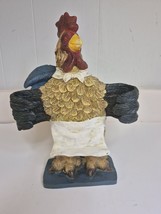 Rooster Chef Rustic Cookbook Or Chalkboard Holder Display 11.5&quot;×8 - $20.22