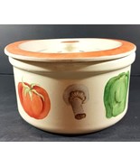 Vintage ROUND VEGETABLE CROCK WITH LID Handpainted Signed Fran Winkle 78... - $21.84