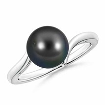 ANGARA Solitaire Tahitian Cultured Pearl Bypass Ring in Silver Size 5.5 - £241.48 GBP