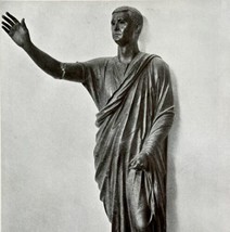 1927 Bronze Statue Orator L&#39;Arringatore Antique Art Print Ephemera DWM7A - $20.98