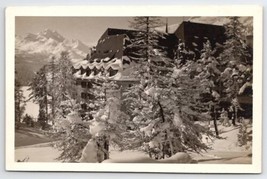Switzerland St Moritz Suvretta House Hotel In Snow RPPC Real Photo Postc... - $9.95