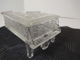 Vintage Crystal Glass Grand Piano Candy Container with Glass Lid Rare - £59.17 GBP