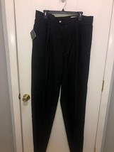 NEW Fairway Greene Mens SZ 38 Black Wool Pants Unhemmed Waist Closer to ... - $29.69