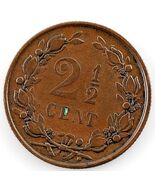 1890 Netherlands 2 1/2 Cent (XF) Extra Fine Condition - €31,55 EUR