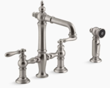 Kohler 76520-4-VS Artifacts Bridge Bar Sink Faucet - Vibrant Stainless - $649.90