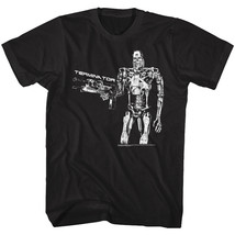 Terminator T800 Cyborg Plasma Rifle Men&#39;s T Shirt Gun Skeleton Schwarzeneggar - £18.49 GBP+