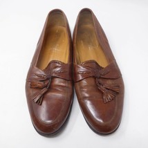 Johnston Murphy Cellini Slipon Loafers Sz 9 M Brown Leather Tassel Made in ITALY - £23.48 GBP