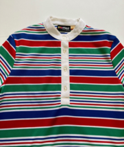 Short sleeve bright multi color stripe vintage top russ tog brand - $33.81 CAD