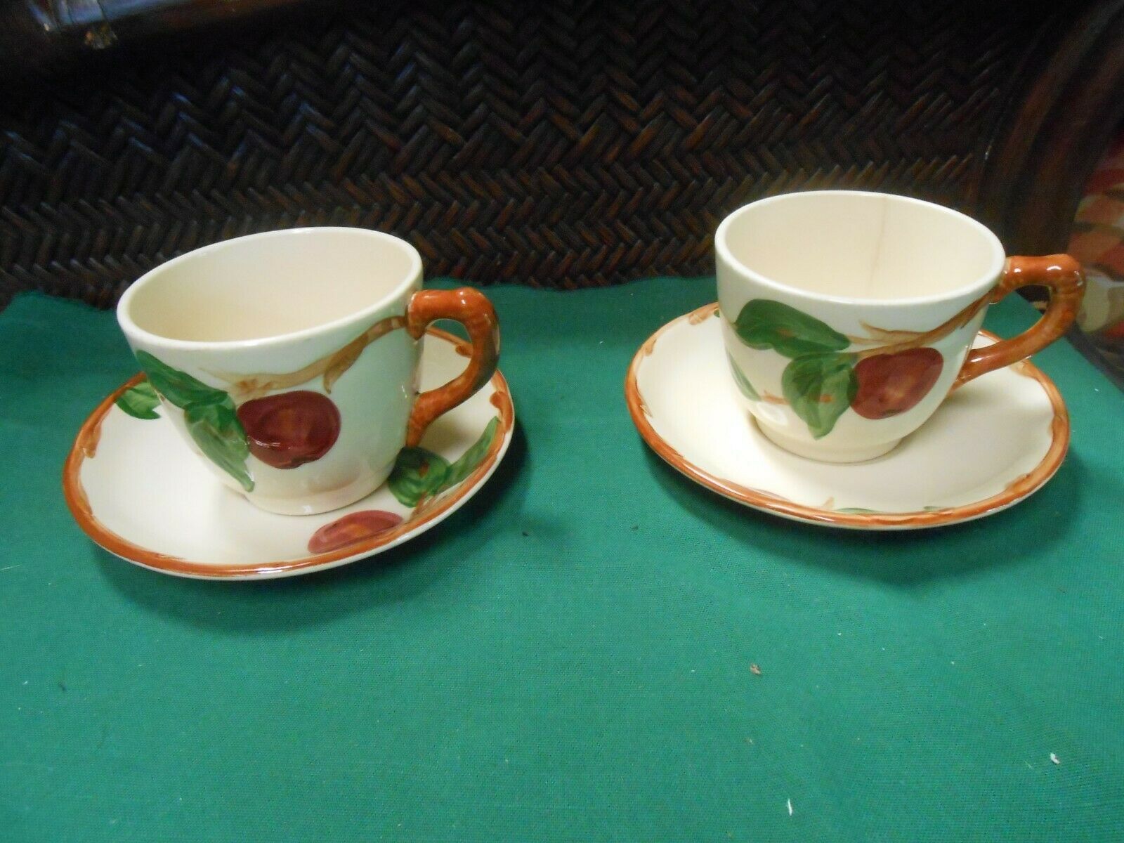  Beautiful FRANCISCAN "Apple" ....1 Cup & Saucer and 1 FREE Cup and Saucer - $5.53