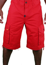 LRG Lifted Research Group Sharks Landing Red Walk Cargo Shorts NWT - $38.98