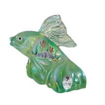 Fenton QVC 2003 Asian Goldfish Koi Fish C527621 Hand Painted Willow Green - £75.93 GBP