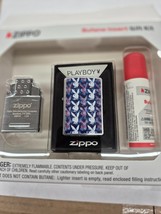 Rare Gorgeous Repeating Playboy Bunny Zippo LIghter  Gift Set - $47.45