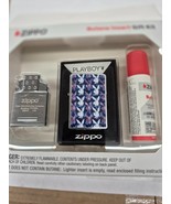 Rare Gorgeous Repeating Playboy Bunny Zippo LIghter  Gift Set - $47.45