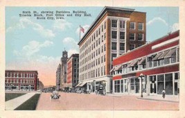 Sixth Street Davidson Building Post Office City Hall Sioux Iowa 1920c postcard - £5.06 GBP