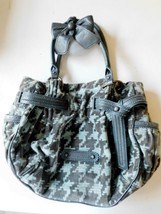 Purse Bag Juicy Couture Lg Grey Velour Daydreamer Brogue Houndstooth Bag Euc (T) - £72.51 GBP
