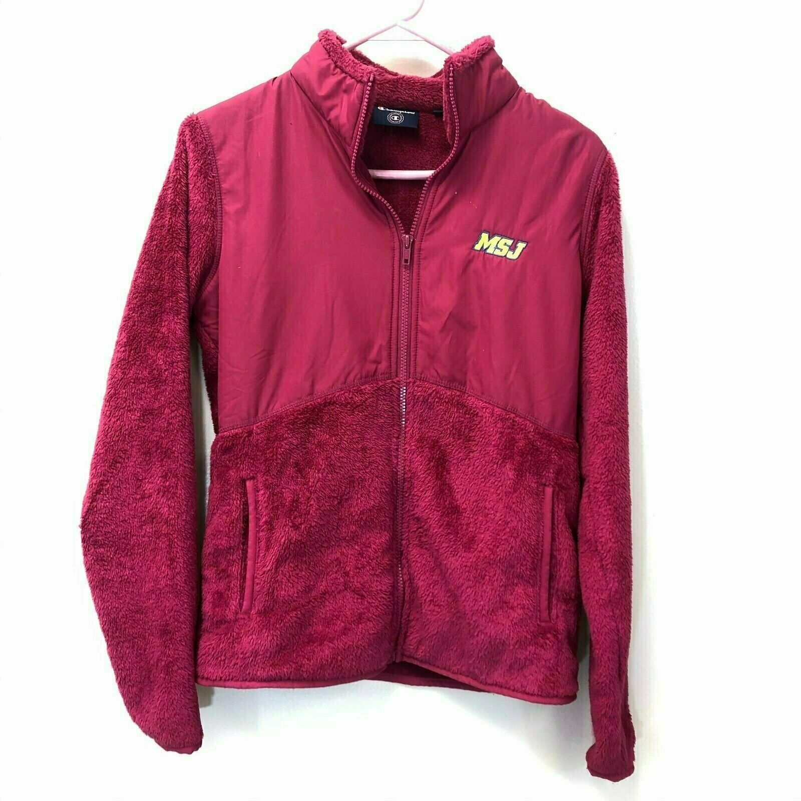 MSJ Mount St. Joseph Women&#39;s Champion Small Pink Fleece Full Zip Jacket,... - $16.87