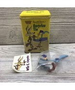 Vintage Looney Tunes Surprise Tin-Wile E. Coyote &amp; Roadrunner W/Sticker-... - $19.79