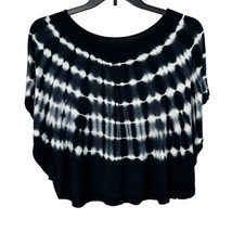 Justice JRS 14/16 Top Tie-Dye Boat Neck Batwing Sleeves Stretch Navy Blue - £13.28 GBP