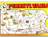 Map View Greetings Pennsylvania PA UNP Chrome Postcard N20 - $1.93