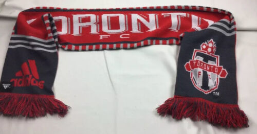 Toronto adidas FC MLS Soccer Football Onyx Red Double Sided Scarf Fringe - $19.30