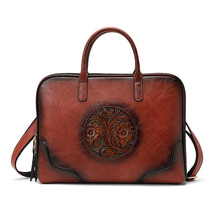 Women&#39;s Vintage Shoulder Bag New Leather Top-handle Bag Ladies Chinese Style Emb - £82.16 GBP