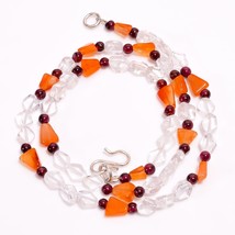 Crystal Carnelian Garnet Smooth Beads Necklace 4-9 mm 17.5&quot; UB-8473 - £8.67 GBP