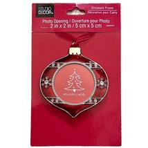Christmas Tree Ornament  Photo Picture Frame Onion Bulb Shape Metal Stud... - $14.50
