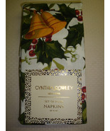 New Cynthia Rowley 100% Cotton 4 Dinner Napkins 20&quot; x 20&quot; Christmas Holl... - $30.99 CAD