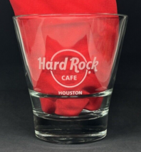 Etched Hard Rock Cafe Houston Flared Whiskey Glass 4&quot; Tall 12oz - $12.50