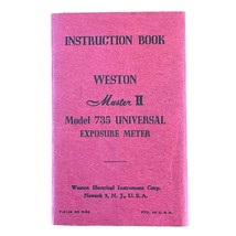 Weston Master II Model 735 Universal Exposure Meter Instructions  A+ Condition - £15.28 GBP