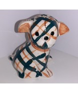 Vtg 1950&#39;s Brayton Laguna Pottery Plaid Gingham Dog Salt Pepper Shaker S... - £9.49 GBP