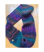 Betsey Johnson Cowl Infinity Scarf Colorful Bright Purple Green Blue Gli... - $247.85 MXN