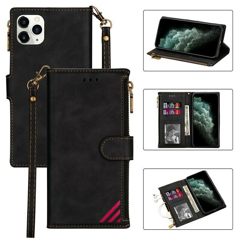 k4) Leather FLIP MAGNETIC Case Cover iPhone 12 11 Pro Max SE 2020 10 X 6 6s 7 8
