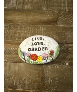 Garden Decor Painted Rock Live Love Garden - $11.76