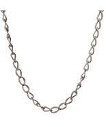 Silver Tone Polished Steel Oval Link Chain Necklace Modern Look Fashion ... - $22.79