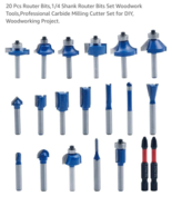 20 pcs Router Bits 1/4” Shank Router Bit Set for Woodworking - $411.68 MXN