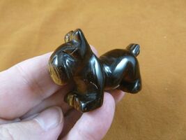 (Y-DOG-SCS-723) brown SCOTTISH Terrier Scottie dog gemstone carving SCHN... - $19.49