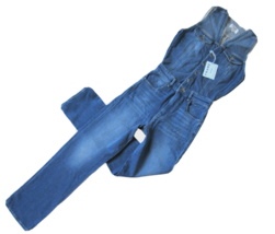 NWT FRAME Le Slender Jumpsuit in Leeson Stretch Denim Jean Straight Coverall XS - £90.87 GBP