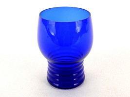 Vintage Cobalt Blue Drinking Glass, Narrow Base, 9 Ounce, Juice, Milk, Cocktails - £9.98 GBP