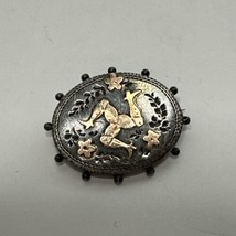 Antique Alfred James Cheshire Victorian Era Brooch Isle of Man Silver an... - $149.95