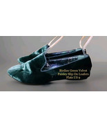 Birdies Velvet Starling Forest Green Paisley Insole Slip on Loafers US 9 - $99.00