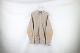 Vtg 70s Orvis Mens S Leather Elbow Patch Wool Knit Full Zip Cardigan Sweater USA - £62.24 GBP