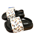 Disney Mickey Mouse Slide Sandals Toddler Size 5/6 Black White Strap Lig... - $10.88