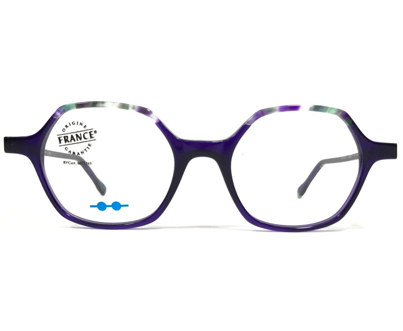 POP Von Roussilhe Brille Rahmen 51 C.36 Lila Schildplatt Hexagon 47-18-140 - $346.48