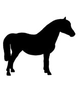Shetland Pony Equine Decal Black Silhouette Profile Sticker on a Clear B... - $5.00