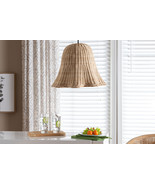 Anesa Bohemian Natural Scalloped Rattan Pendant Lampshade - $1,371.18 MXN