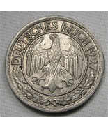 1927-F Germany 50 Reichspfennig XF Coin AE439 - £11.36 GBP