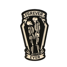 Forever Lovers Lapel Pin  Gothic Love Skeleton Skeletons Pinback - $9.50